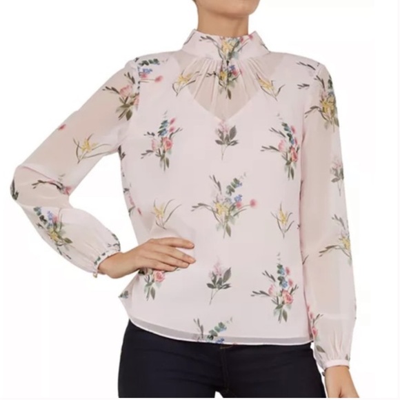 Ted Baker London Tops - Ted Baker London Floral Blouse - Light Pink size 1 / XS